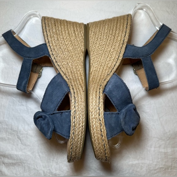 Born womens sandals espadrille suede leather‎ blue bow detail comfortable cute 7 - Picture 3 of 10